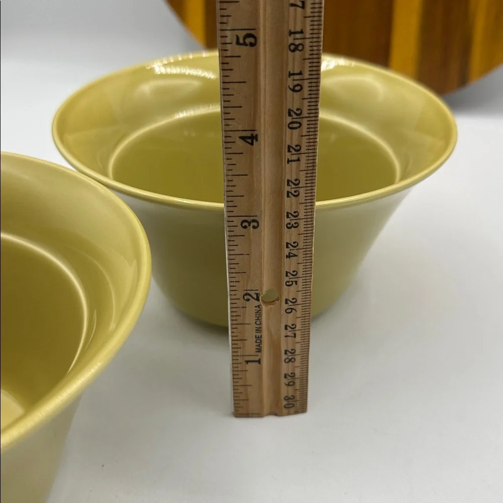 2 Crate & Barrel Harris Gold- Green Deep Bowls. NWT